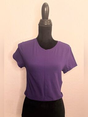 Fashion Nova Purple Crop Fitted T-Shirt